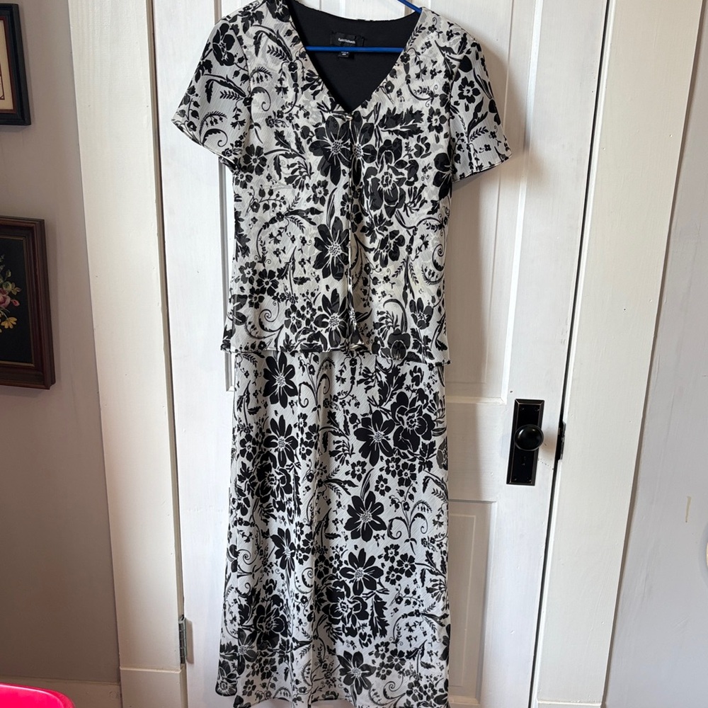 Vintage R&M Richards‎ Monochrome Floral Dress